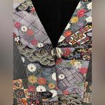 YASUKO Vest Womens Medium/Large Black Kimono Silk Pockets 1 Button Oriental Art Size undefined Photo 7