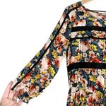 Anthropologie Holding Horses Garden Lace Floral Dress Orange Blue Long Sleeve XS Photo 6