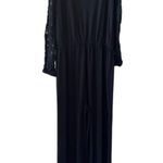 Michael Kors Black Lace Sleeve Detail Wide Leg Jumpsuit Photo 1