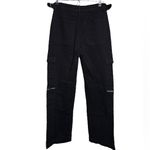 We Wore What Black Utility Straight Leg Cargo Pants Silver Hardware Size 28 Photo 2