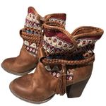 ERAM women’s Brown Western Ankle boot size 37 festival boho Photo 2