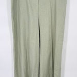 Rachel Zoe  Womens Large Wide Leg Crop Pants Green Mid Rise Pull On Coastal Flowy Photo 0