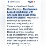 Madewell  Seed Bead Heart Statement Earrings Bright Gold With White Beads NWT Photo 2