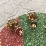 Reversible Gold Stars Snow Globe & Crystal Earring Photo 0