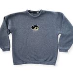 Vintage 90s Cozy Alaska Moose Embroidered Navy Blue Sweatshirt size L Gorpcore Size L Photo 0