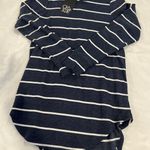 Chaser Navy and White Striped Long Sleeve Dress Photo 0