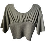 Free People Movement FP Movement by Free People Olive Green Smocked Crop Top Photo 0