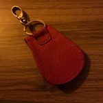 Rare HTF Vintag Folli Follie Red Leather Keychains Clip Keyring Key Fob Photo 1