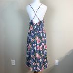 Hiatus Dress Womens XL Blue Pink Floral Midi Strappy Open Back Casual Summer Photo 5