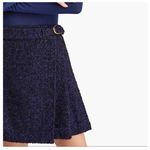 Hill House Blair Wool Navy Metallic Tweed Pleated Mini Skirt Size Small Photo 1