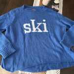 Wooden Ships NEW ski crew in aviator blue Blue and White Crew Neck Sweater s/m Photo 2