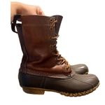 L.L.Bean  Women’s Duck Boots Brown Leather tan  7 Photo 1