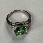 Women Fashion Ring Silver Tone Green Shade Color Stone Size 7.5 Photo 11