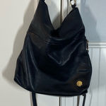 Vince Camuto ‎ Black Leather Large Foldover Crossbody Tote Bag versatile classic Photo 0