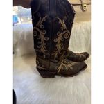 Tanner Mark Women's Brown Leather Embroidered Western Cowboy Boots Size 7.5 Photo 3