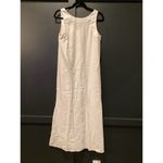 DKNY  Linen V Neck long Maxi shift  Dress white sleeveless extra small nwt Photo 6