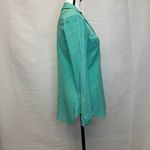 Lilly Pulitzer XS Teal Silk Blouse - 100% Silk with Green Gemstone Buttons Photo 1
