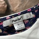 Papaya Sleeveless Navy Blue Tulip Floral Fit & Flare Dress Sundress Size LARGE Photo 3