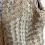 Elle  Women’s Faux‎ Fur Vest Tan Rose Swirl Pattern Texture Size XL Photo 2