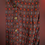 Gap  Henley Shirt Mini Dress Geometric Print Size Small Long Sleeve V Neck New Photo 3