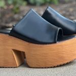 Mata Shoes Chunky Platform Black Peep Toe Sandal Photo 3