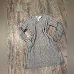 Elegant Gray Long Sleeve Sweater Dress Photo 3