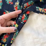 RIXO • Staci Dress maxi rayon dark floral tie waist puff sleeve button front Blue Size 8 Photo 11