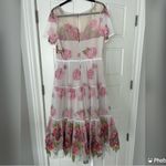 Marchesa Notte Tiered Embroidered Tulle Midi Dress Size 8 Photo 4