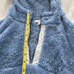 BP . Fluffy Blue Sherpa Cropped Jacket Photo 5