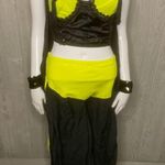 Belly dancing rave costume cosplay yellow black light costume hand made 6 Photo 6