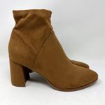 Marc Fisher Dyvine Pointy Toe Block Heel Booties Tan Brown Suede Zip Size 10 Photo 1