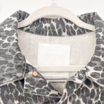 Mother The Cut Drifter Greyscale Leopard Cropped Denim Jacket Black Size M Photo 5