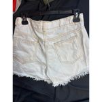 MD Frayed Hem Denim Shorts High Waist Casual Summer Cute White MD Size 4 Photo 1