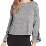 Leith  Imitation Pearl Detail Statement Sleeve Knit Top Size S Photo 0