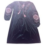 Chelsea & Theodore Green Velvet Embroidered Tassel Dress Size M Photo 2