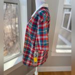 Vintage 70s 80s That’s Me Red Blue Plaid Collared Short Sleeve Shirt Sz 13/14 Size M Photo 2