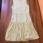 Soft Surroundings  dress Small Petite Lime Green White Stripe Tiered Skirt summer Photo 4