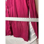 J.Jill   XL Pink Long Sleeve Button-Up Chiffon Bib Knit Shirt Pima Cotton Comfy Photo 4