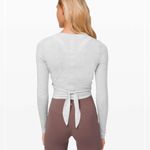 Lululemon Time to Restore Long Sleeve Heathered Core Ultra Light Grey size 8 EUC Photo 3