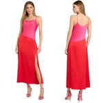 Sugar Lips NWT Colorblock Satin Midi Dress Photo 1