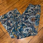 Valerie Stevens  Teal Paisley Wide Leg Pants woman’s size XL Photo 0
