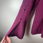 Bob Mackie  Metallic Sparkle Burgundy Crew Neck Button Sleeve Sweater Top Size S Photo 1