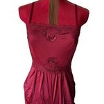 Teddy negligee sheer lace satin burgundy Red Photo 0