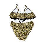 Yonique Womens Yellow & Black Swimsuit 2 Piece‎ Bikini Top & Bottoms Size Medium Photo 1