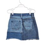 PacSun Y2K Vintage Patchwork Denim Mini Skirt Blue Cotton Raw Hem Size 25 Photo 1