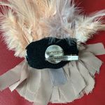 Elegant Broach/ Hair Clip Sheer Fabric Feather, NWOT Tan Photo 5
