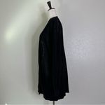 Ann Taylor Linen Blend Black Open Front Long Cardigan, Sz Medium Photo 5