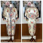 Spectacular Vintage 1930s/40s Embroidered Silk Kimono! Red Size L Photo 1