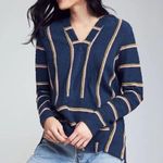 Faherty  Seabrook French Terry Hooded Poncho Navy Blue Photo 0