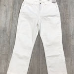 Nicole Miller Women's White Jeans, Soho High Rise Kick Boot - size 12 Photo 0